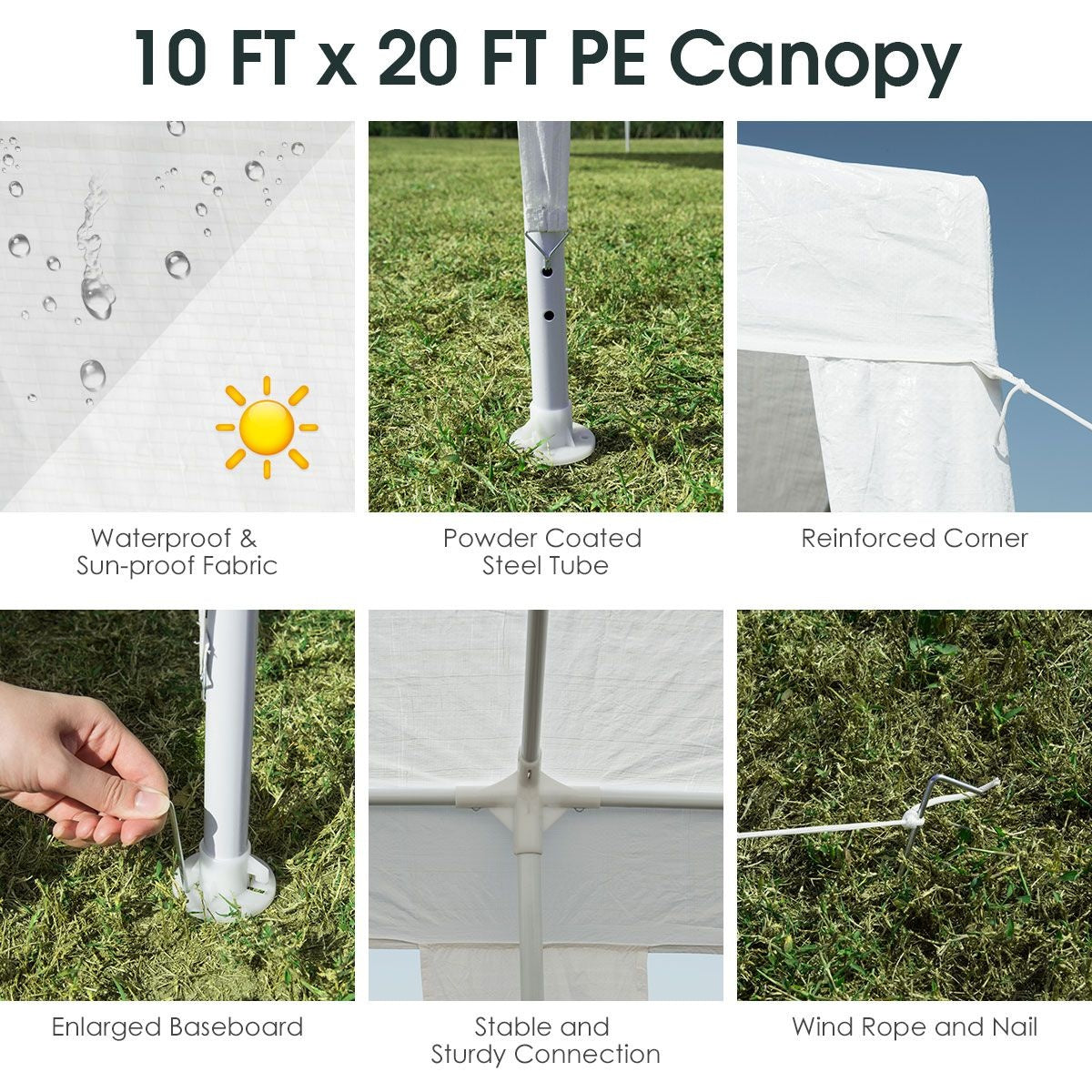 Coast Party Tent Pavilion Waterproof - 3m x 6m - White
