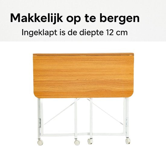 Ceruzo Wall Table - Bureau pliant - 80x40x75 cm - Table pliante - Table pour ordinateur portable - Blanc