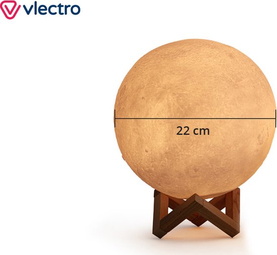 Vlectro Moon Sleep - 16 Couleurs - Dimmable/Sans fil - 22x22x22cm