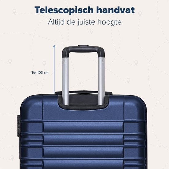 TRVLMORE Valise - Bagage à main - 54x36x20cm - 38L - Bleu foncé