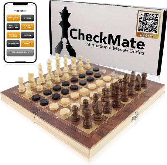 Windsor CheckMate Chessboard - Jeu de dames et de backgammon