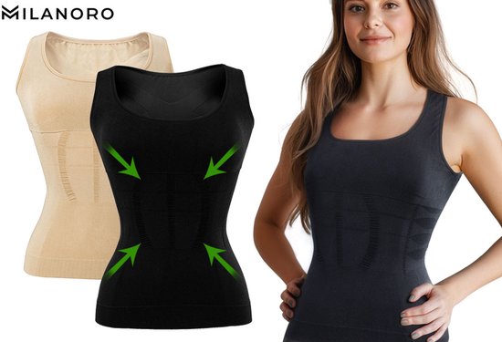Milanoro - Maillot de corps correcteur de silhouette pour femmes - Noir - M