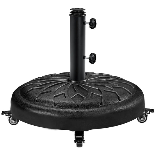 Pied de parasol Yaheetech Ø 50,6 cm - Noir - Pied de parasol mobile pour mâts de 34/38/48 mm
