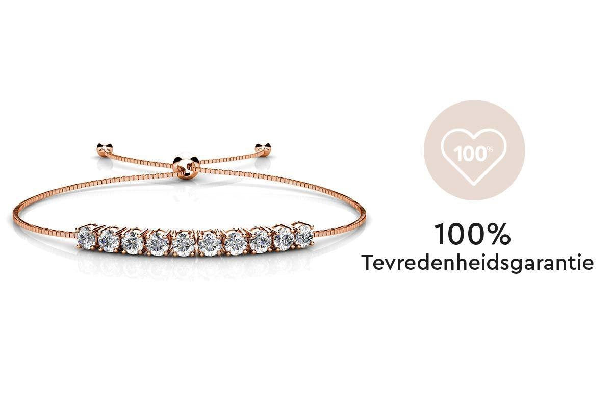 Yolora - Bracelet pour dames avec 10 cristaux Kalpa Camaka - couleur Ros� - plaqué or 18K Ros�