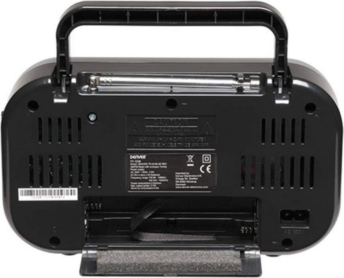 Radio Retro FM - Denver - Fonctionne sur batterie ou sur secteur - Radio portable - TR51 - Noir