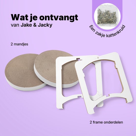Jake et Jacky - Carton à griffer pour chats - Arbre à griffer en carton - Planche à griffer - Panier à griffer - Meuble à griffer - Tapis à griffer en carton - Panier pour chat - Lit pour chat - Tour pour chat - 52 x 52 x 58 cm
