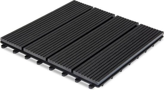 Dalles de terrasse en WPC - Système d'insertion classique 30x30cm - Anthracite