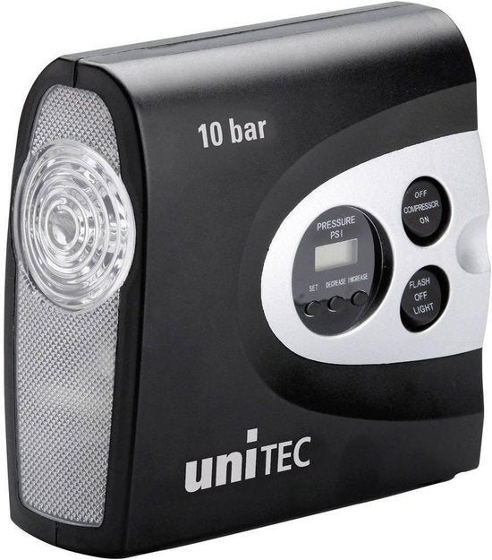 Cartrend Cartrend Compresseur 10 bar Avec lampe de travail, Rangement/rétention du cordon, Affichage digital, Arrêt automatique