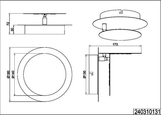 TRIO MIO - Applique - Blanc mat - incl. 1x SMD 6W - Eclairage indirect - Orientable