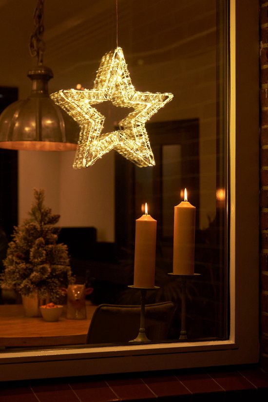 Luca Lighting Pendentif étoile avec éclairage LED blanc chaud - Ø36 cm - Métal - Blanc
