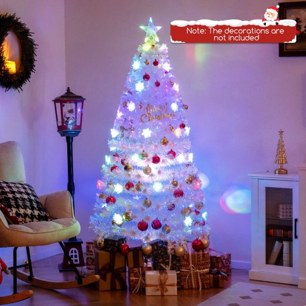 Sapin de Noël artificiel Coast 180 cm, sapin enneigé avec éclairage LED à fibre optique, 8 modes CM25341DE
