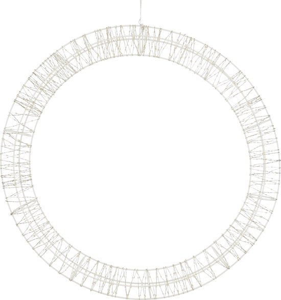 Luca Lighting : guirlande de Noël circulaire avec des ampoules LED blanc chaud - Ø 56 cm - métal - blanc