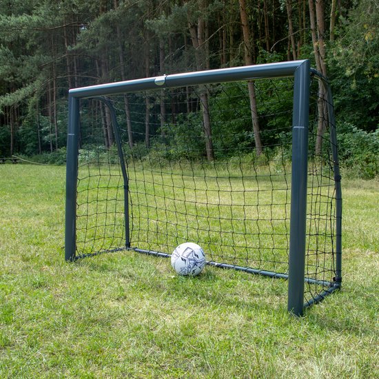 But de football AXI Cristiano 180 x 120 cm, anthracite - Ancrages au sol inclus - Structure en acier thermolaqué