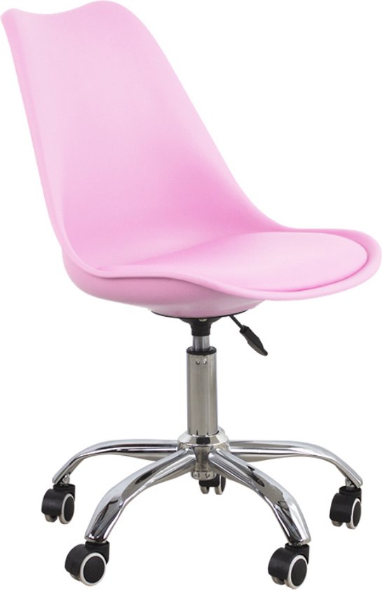Chaise de bureau rose - réglable en hauteur