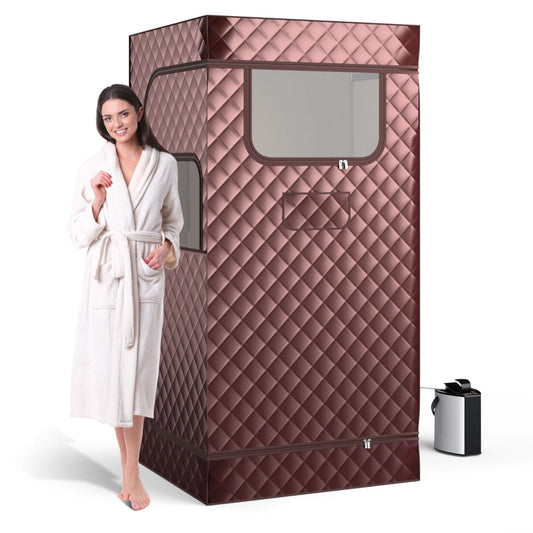 Coast Home Tente Sauna avec Générateur de Vapeur 3L - Sauna à vapeur pour tout le corps - 91 x 91 x 183 cm - Café