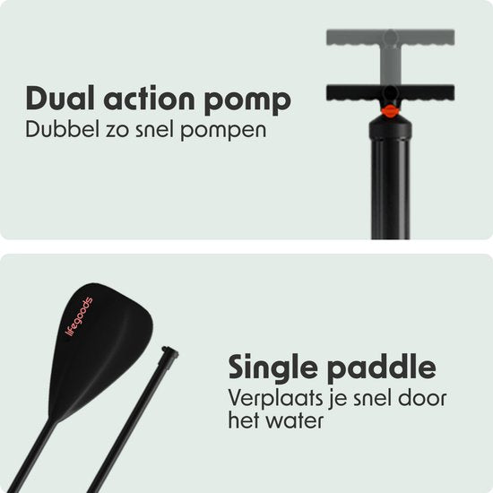 LifeGoods SUP Board All-round Compact - 100 KG Load Capacity - 300 x 76 cm - Inflatable - Complete SUP Package - Red/Lilac