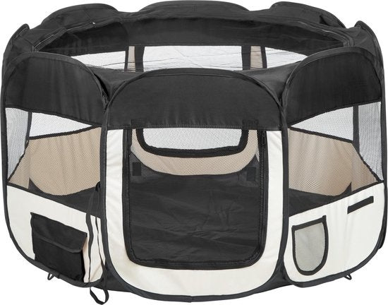 Tectake Enclos pliable pour chiots Tente pour chiots Noir inclus - Sac de transport - 400734