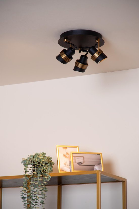 Lucide TUNDRAN - Spot de plafond (lampe de plafond) - Ø 21 cm - 3xGU10 - Noir