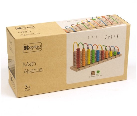Andreu Toys : cadre à perles de calcul, jouet éducatif multicolore.