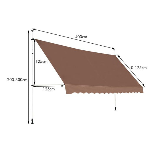 Coast Klemmmarkies - 400 cm - Réglable en hauteur - Sans perçage - Marron