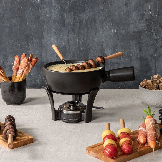 Set à fondue au fromage Boska - 1.3 L - Pour fondue au fromage de 875g - Noir