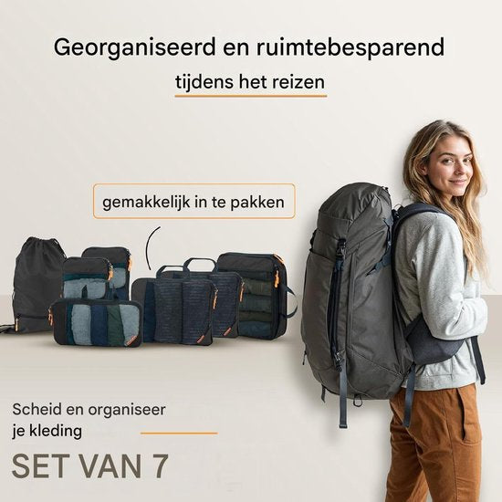 Cubes de compression pour valise et sac à dos avec sac de rangement, Olive Odyssey - Vert