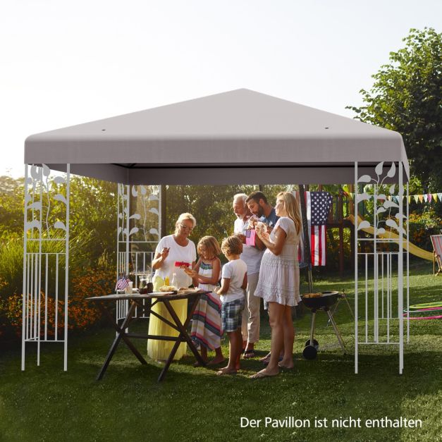Coast Toit de remplacement pour pavillon - 3 x 3 m avec velcro - Gris