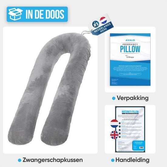Avalo Oreiller de grossesse 5XL - 330CM - Housse amovible - Oreiller pour le sommeil latéral / Oreiller pour le corps / Oreiller pour le corps / Oreiller d'allaitement