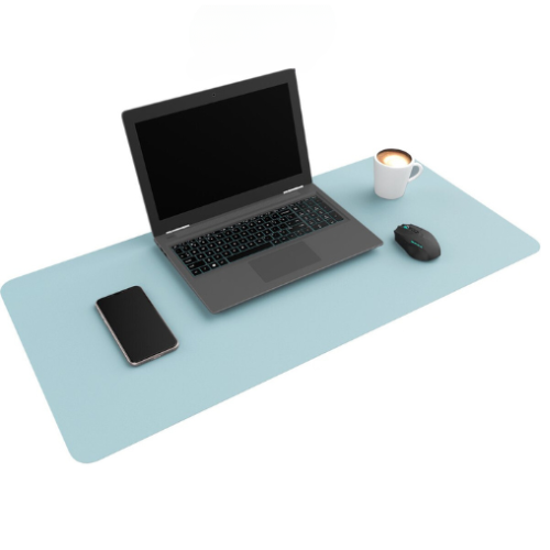 Sous-main - Cuir synthétique - Tapis de souris - Antidérapant - Bleu clair