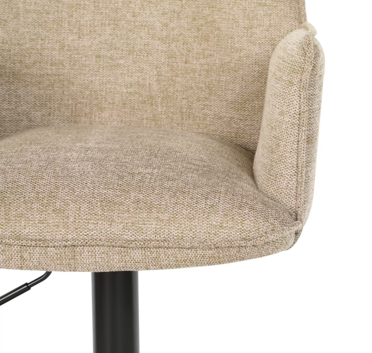 Multifurn Jill Barstool Set of 2 Adjustable - Linen Taupe - 51 x 53 x 96-116 cm
