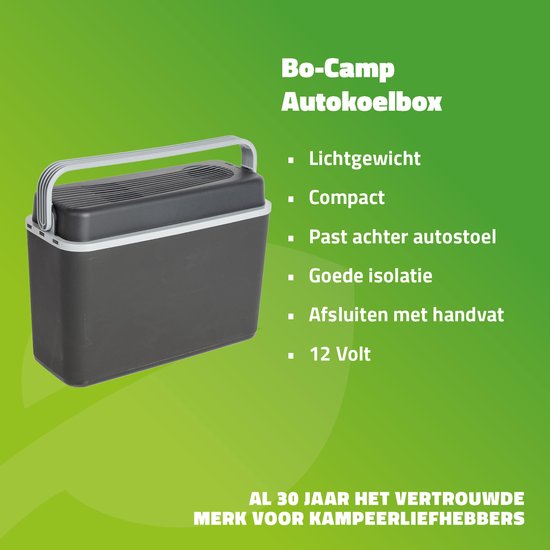 Bo-Camp - Glacière de voiture - Arctique - Gris - Polyéthylène - 12 Volt - 12 Litre
