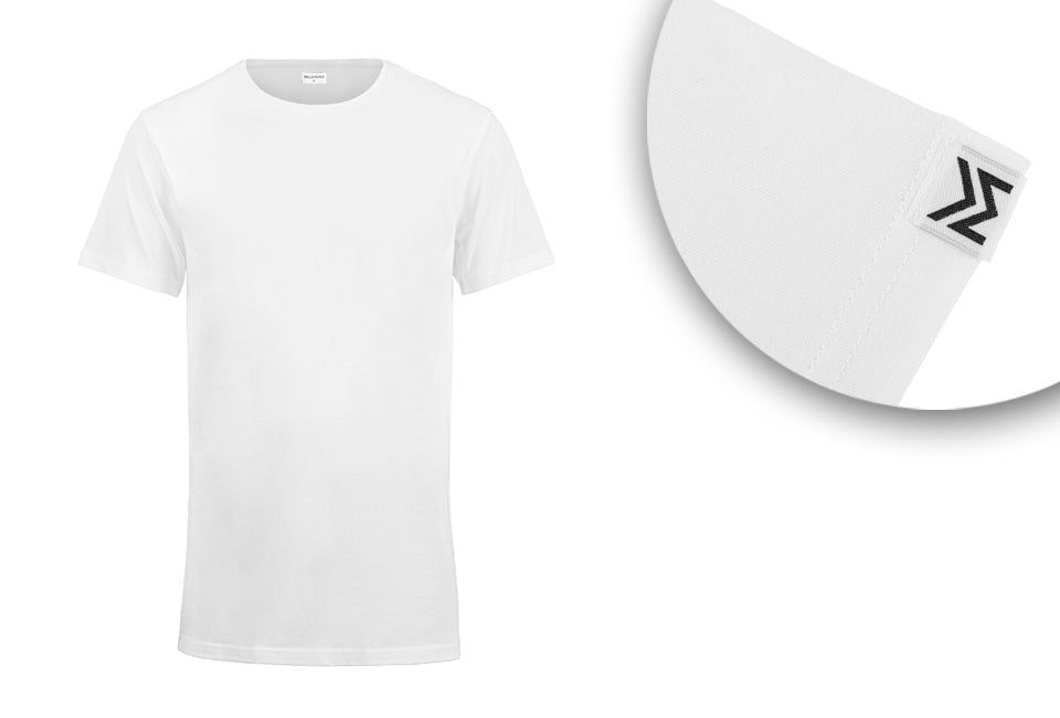 4 packs de t-shirts extra longs en coton Milanoro - Blanc - Taille M
