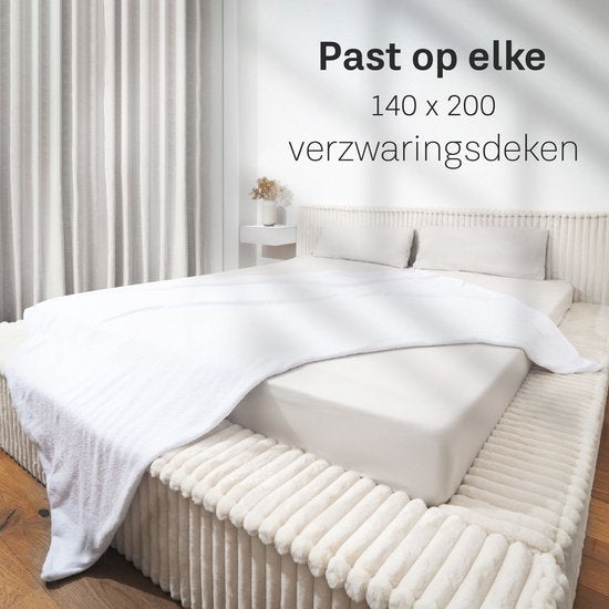 Couverture CozySense® 140x200 - Matériau double face - Pour toutes les saisons - Technologie de fermeture éclair à 360° - Hypoallergénique & OEKO-TEX® - Blanc