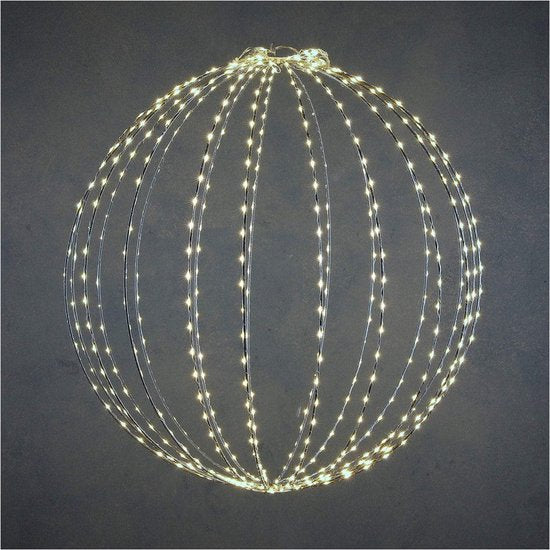 Luca Lighting Christmas Light Ball with Classic White LED Lights - Ø40 cm - Silver