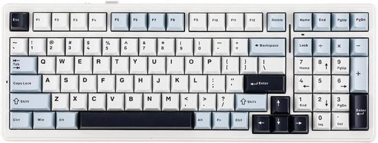 EPOMAKER x AULA F99 - Blanc/Bleu - Clavier mécanique sans fil - RGB - 100 % - QWERTY - Clavier gaming - Commutateurs Leobog Reaper