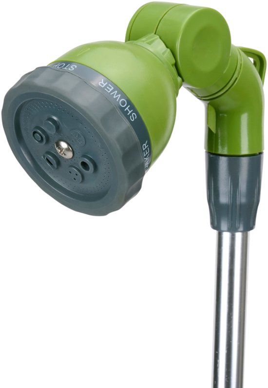 Douche de jardin Kinzo avec trépied - Douche d'extérieur ajustable jusqu'à 220 cm - 7 modes de pulvérisation