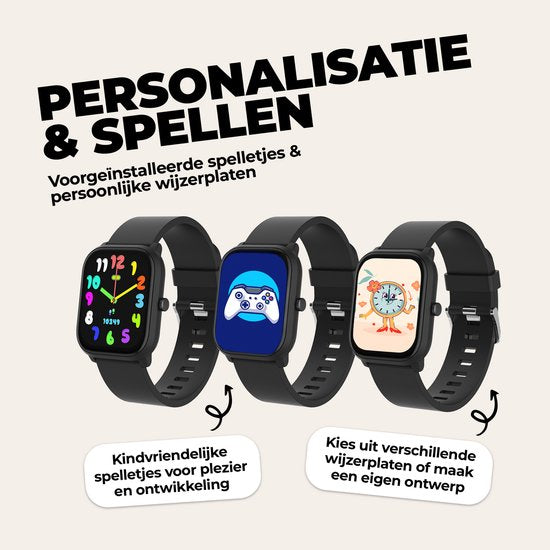 Denver Smartwatch Kids - Appel/SMS/Whatsapp - Pour Android & iOS - Podomètre - Activité du sommeil - Fréquence cardiaque, Moniteur de pression artérielle, Mode sport - SWK120B
