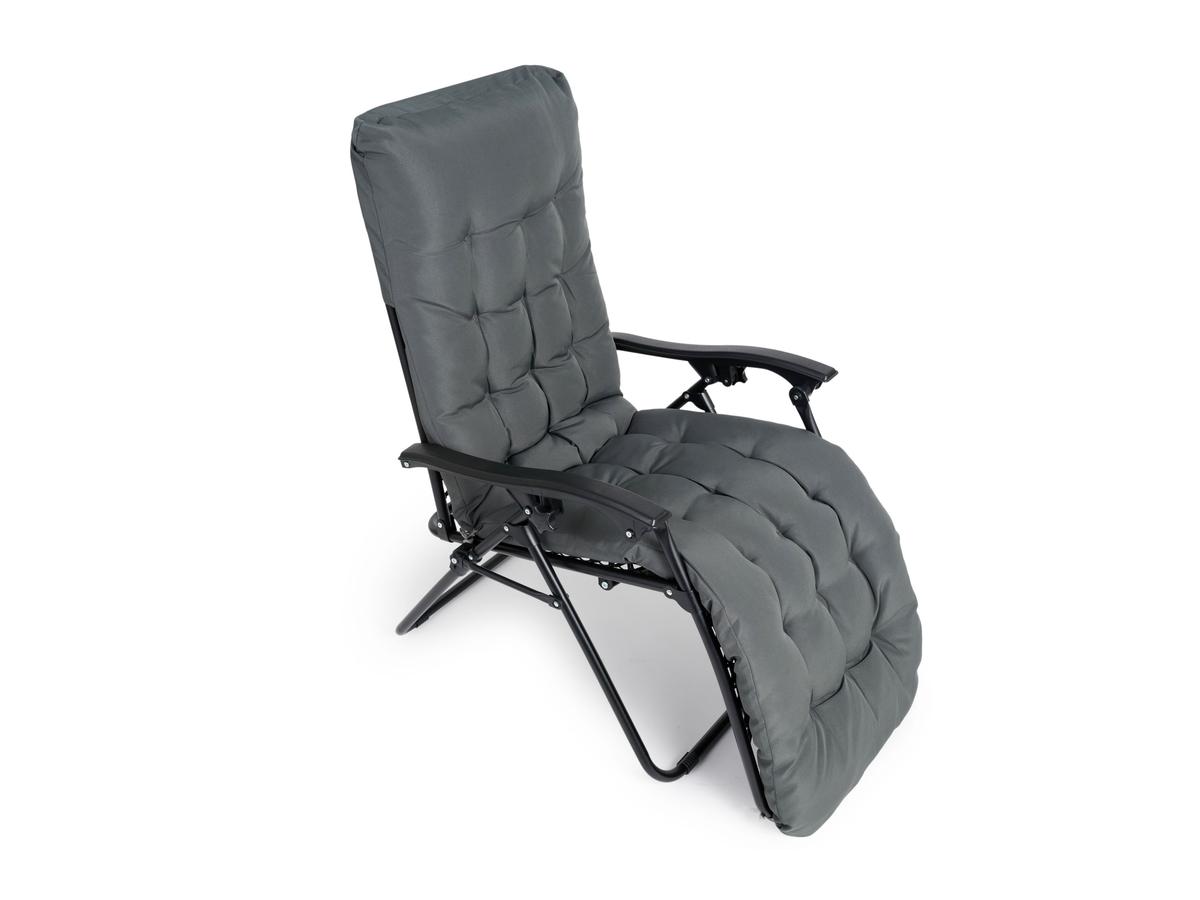 Chaise longue Lifa Garden Premium - Avec coussin - Anthracite - Lot de 2