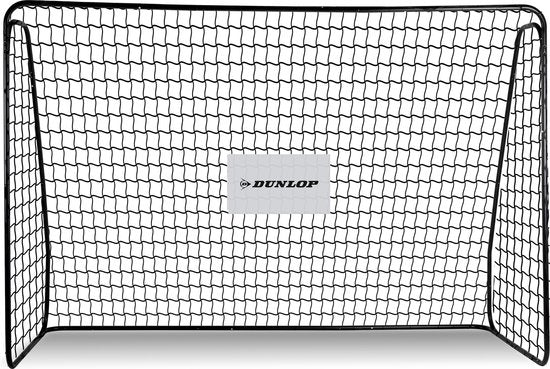 Dunlop Football Goal - But de football 300 x 205 x 120 cm - But de football grand format - Jouets d'extérieur pour enfants et adultes - Montage rapide - But d'entraînement de football - Métal - Noir