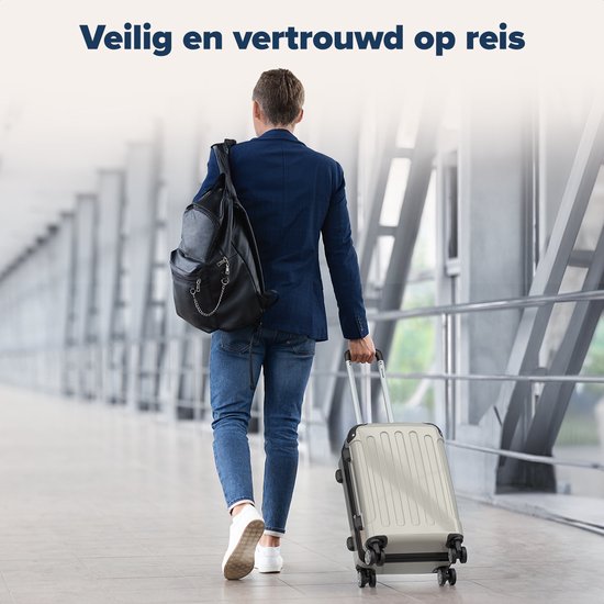 TRVLMORE Valise à main - 45L - Serrure TSA - Léger - Extensible - Trolley - 54x36x22cm - Champagne