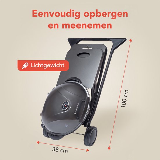Barbecue électrique KitchenBrothers - 2-en-1 - Pliable - 2 400 W - 250 °C - Noir