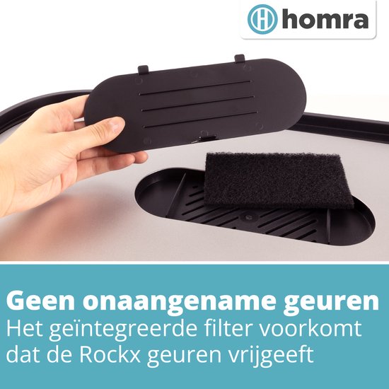 Poubelle Homra Rockx 60 litres - Poubelle à double pédale 2 x 30 L avec filtre anti-odeurs - Poubelle de tri sélectif en acier inoxydable à 2 compartiments - Poubelle de recyclage - Poubelle de cuisine - Poubelle de tri sélectif - Poubelles doubles bleues