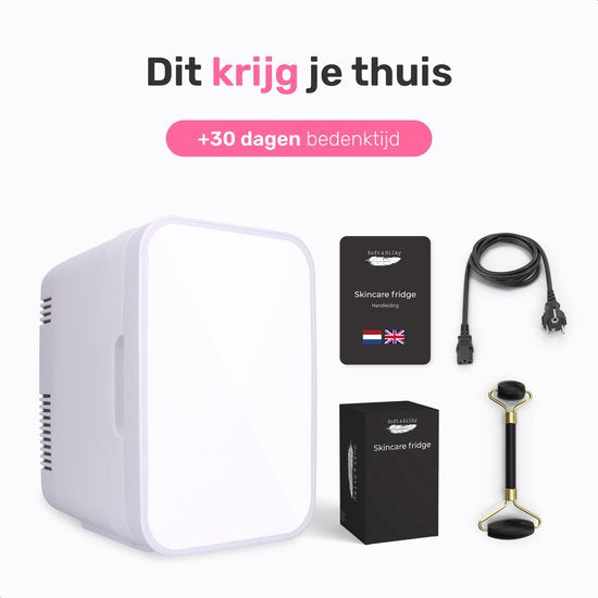 Soft & Silky Skincare fridge - Incl. Roller - Mini - Make-up organiser - Make-up Fridge - Cosmetics & Skincare