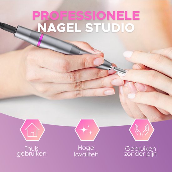 Beeperfect® Lime à ongles électrique - Routeur d'ongles - Ensemble manucure et pédicure - 11 embouts et 60 rouleaux de ponçage