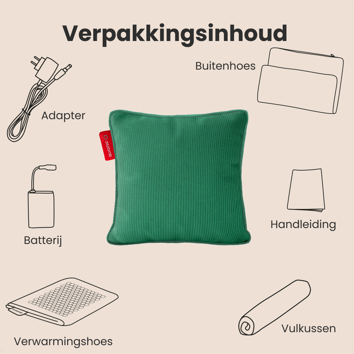 Auronic - Coussin chauffant Tricot - 45 x 45 cm - Vert pastel