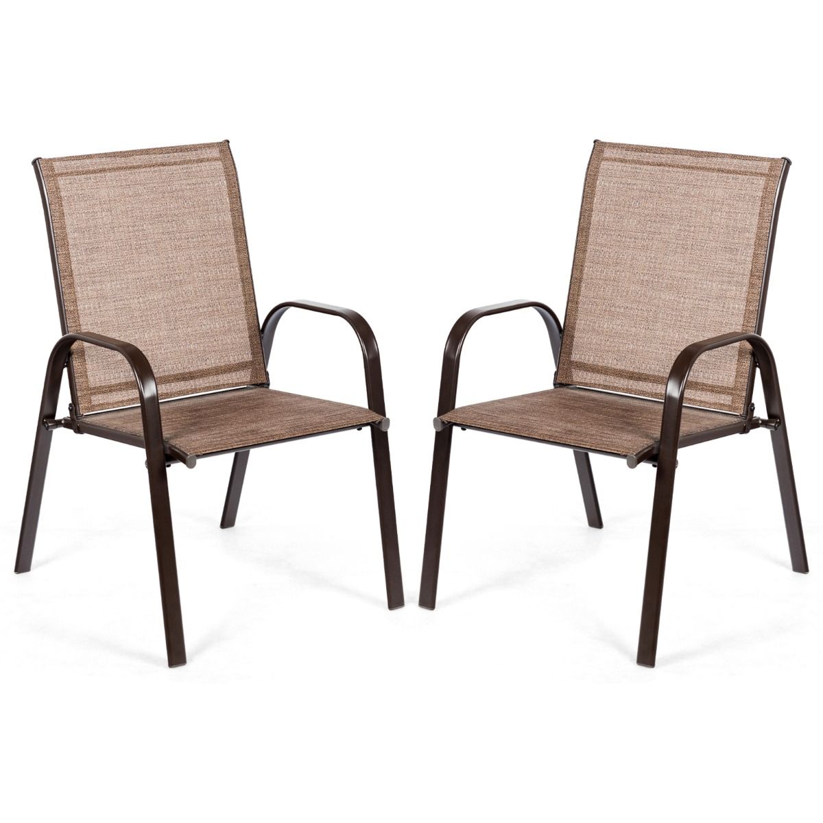 Ensemble de deux chaises de jardin Coast - tissu respirant - structure métallique renforcée - beige