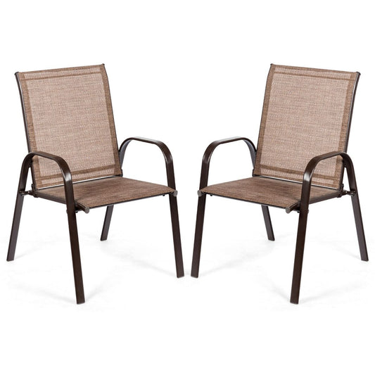Ensemble de deux chaises de jardin Coast - tissu respirant - structure métallique renforcée - beige
