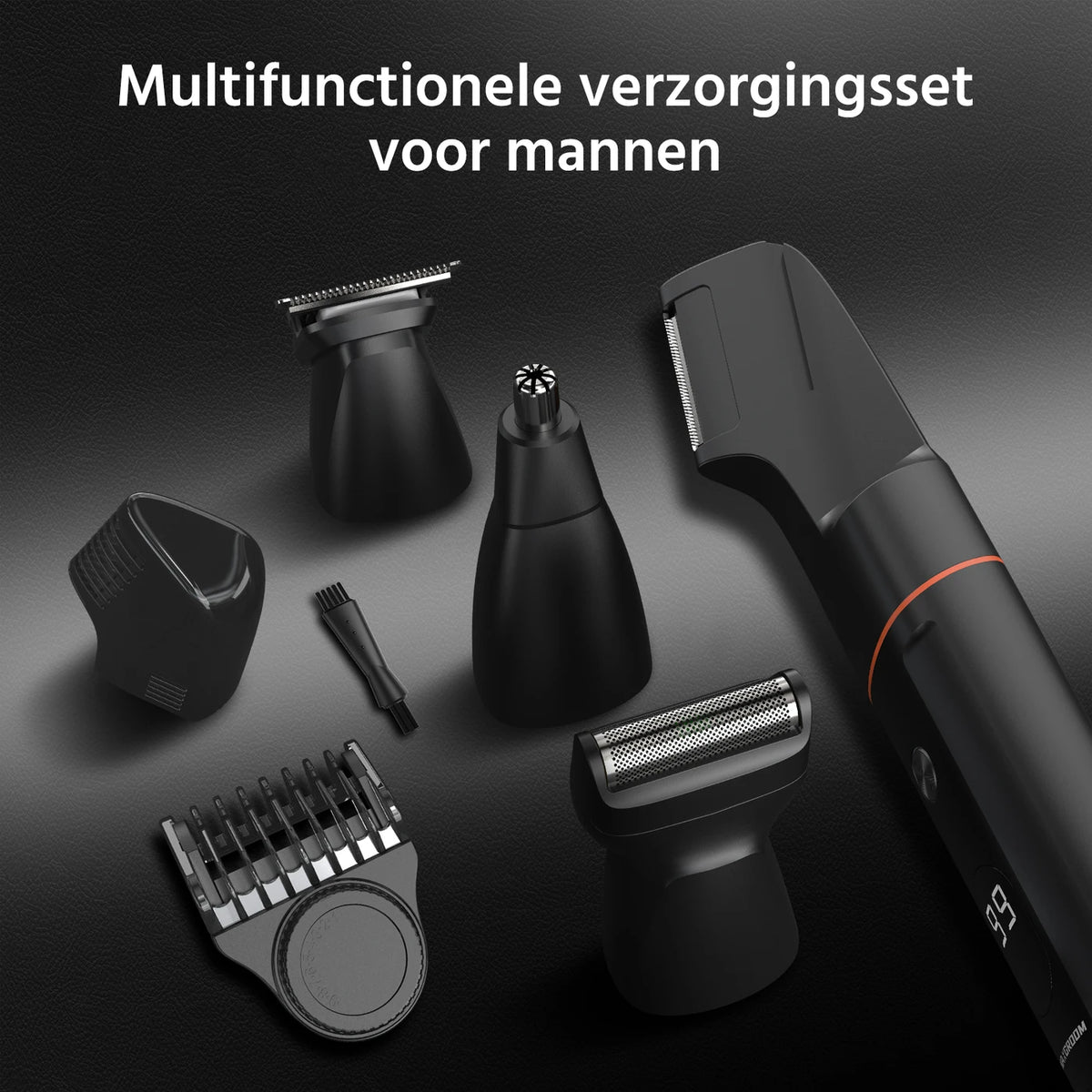 Tondeuse corporelle MAXGROOM 7-en-1 - Sans fil - 1 à 9 mm - Étanche IPX6 - 90 min - Écran LED - Embouts magnétiques