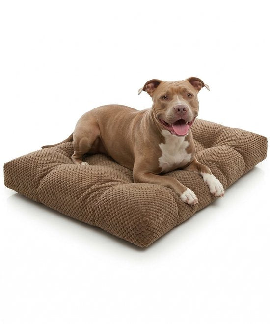 Coussin pour chien 90 x 60 cm - Coussin XL pour panier - Lit pour chien marron - Coussin pour chat - Lit pour chat - Tapis pour chat - Tapis pour chien - Lit de luxe pour chien
