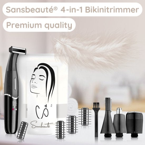 Tondeuse bikini 4 en 1 - Sansbeauté® - Visage - Aisselles - Jambes - Maillot - Tondeuse à sourcils - Epilation visage femmes - Zone intime - Ladyshaves Bikini - Epilateur électrique